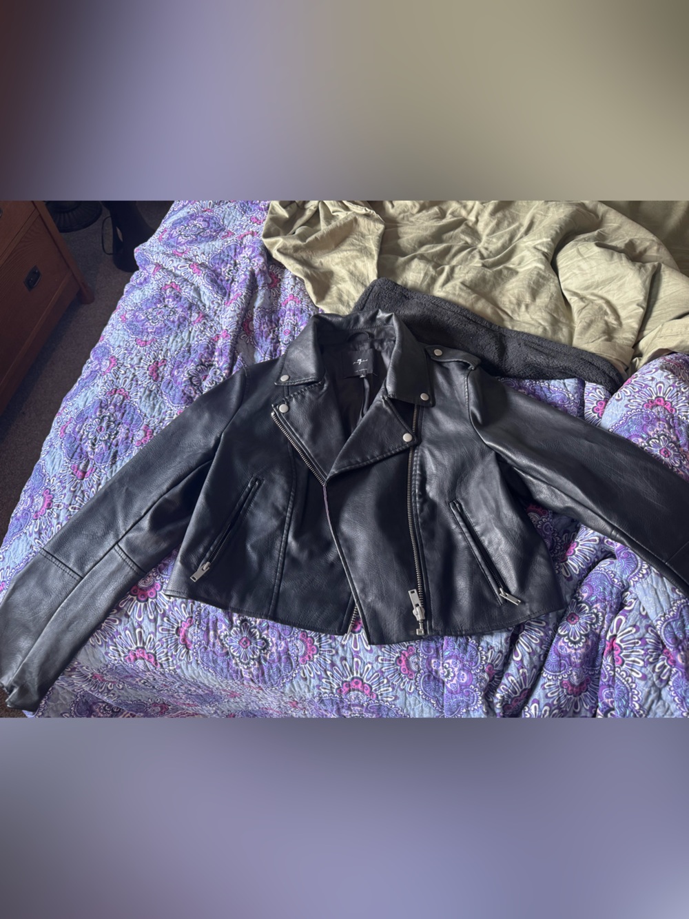 Women's Pleather Moto Jacket